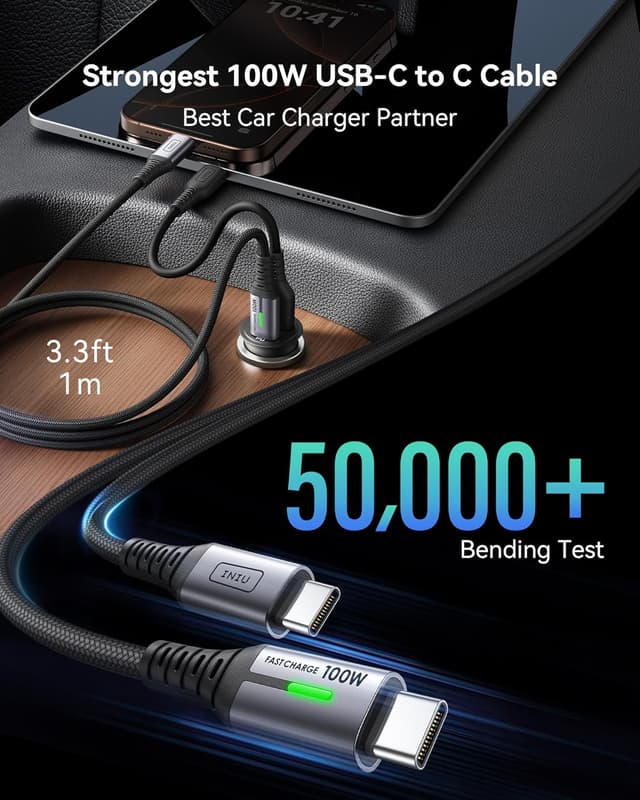 Detalle 2 de INIU Car Charger 60W with 100W USB-C Cable