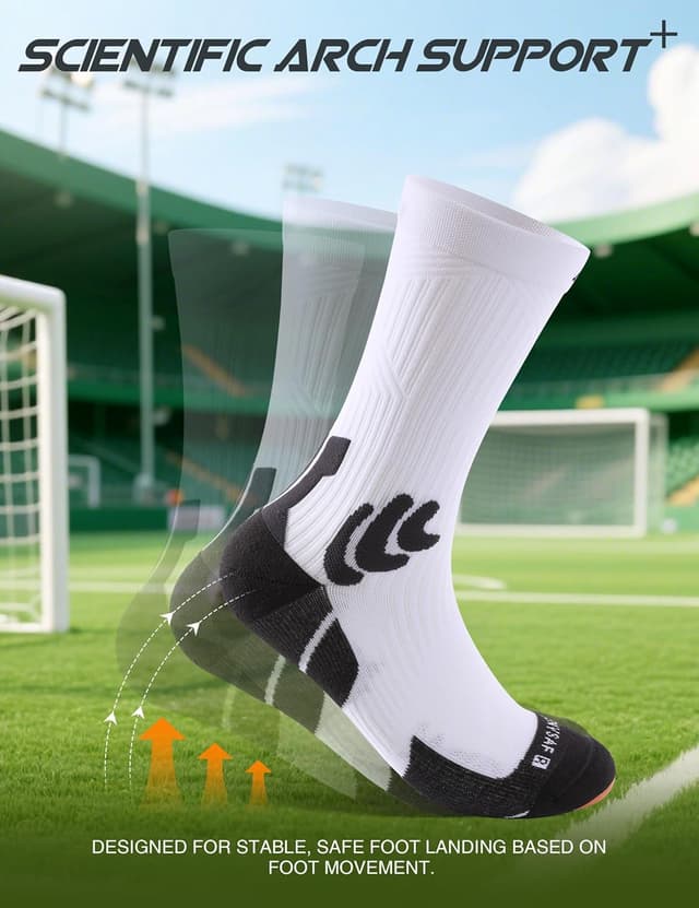 Detalle de Lounwee Compression Running Socks for Men (Coolmax crew, anti-blister cushion)