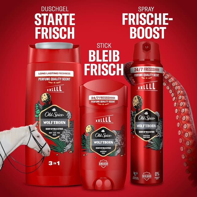 Thumbnail 6 de Old Spice Wolfthorn Deospray für Männer (250 ml) – 24/7 Frische, 0% Aluminiumsalze