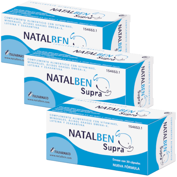 Detalle de Natalben Supra 3x30 cápsulas suplemento embarazo