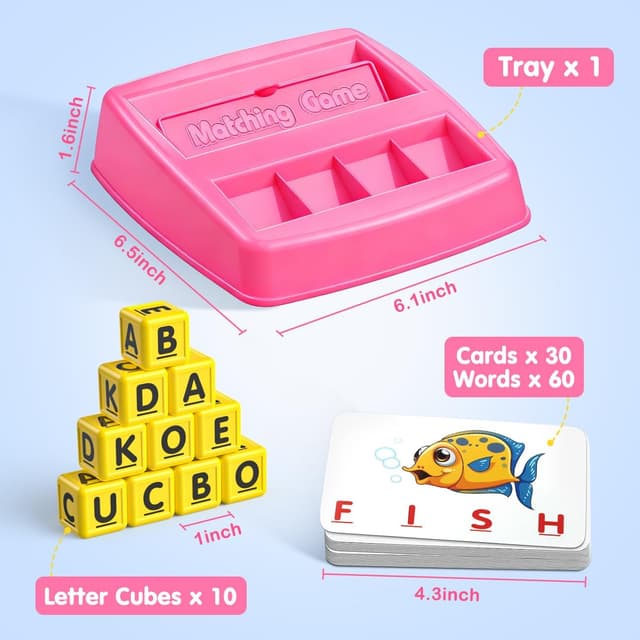 Thumbnail 6 de HahaGift Spelling and Reading Toy 30 cards