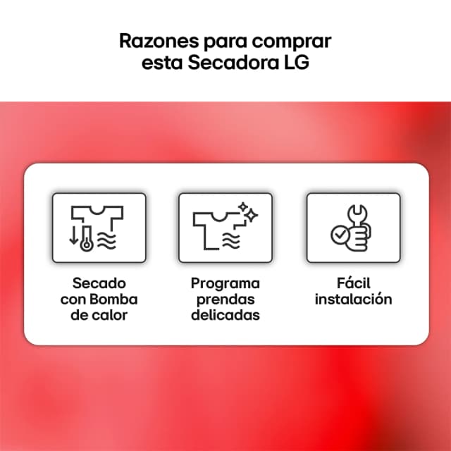 Detalle de Secadora LG 8kg con bomba de calor Serie 100