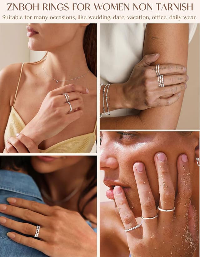 Detalle 1 de ZNBOH Set 5 anelli zirconia oro 18K