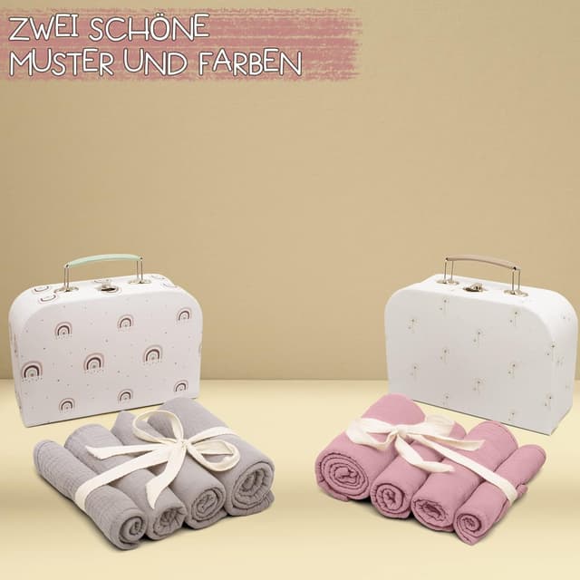 Thumbnail 5 de Milaboo® 4er Set Lätzchen Baby Geschenkset zur Geburt (Dunkelgrau) aus 100% Bio-Baumwolle