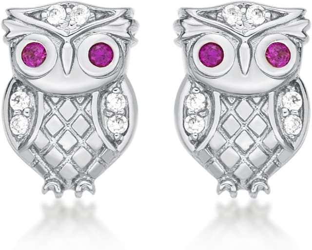 Detalle de Diamond Treats Piccoli orecchini a forma di gufo in argento 925 con zirconi