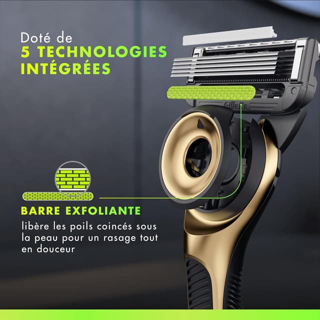 Thumbnail 5 de Gillette Labs Rasoir homme Champion Gold avec 5 cartouches