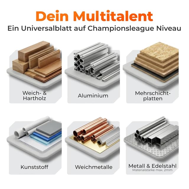 Detalle de BAUBECK Sägeblatt 136 x 20 mm, 1,5 mm Feinschnitt – 40 Zähne für Akku-Kreissägen (Holz & Alu, kompatibel zu gängigen 136x20-Systemen)