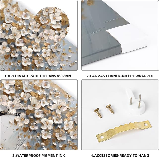 Thumbnail 5 de HALFLEMART Cuadro Abstracto Moderno Verde Oro para Decoración 🖼