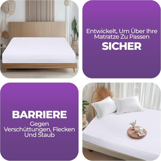 Detalle 2 de Utopia Bedding Matratzenbezug wasserdicht mit Reißverschluss – passend für 90 x 200 cm, Oeko-TEX