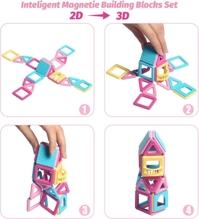 Thumbnail 4 de ATCRINICT 124-Piece Magnetic Tiles STEM set 🧩