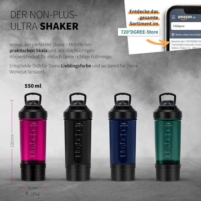 Detalle 2 de 720°DGREE Fitness Shaker uberShaker - Mezcla Perfecta para Proteínas 💪