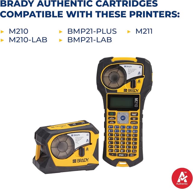 Detalle de Brady M21-500-595-WT Brady Vinyl Label Tape for Label Printer M211 & M210 – Black on White