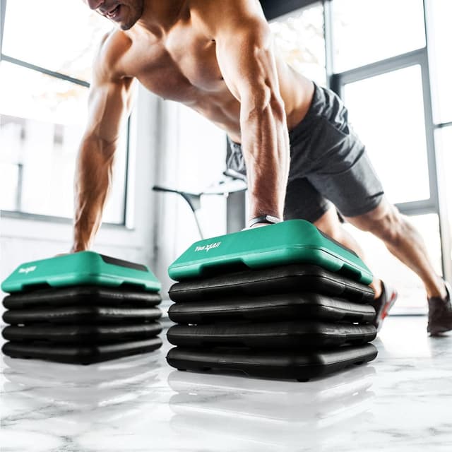 Detalle 2 de Yes4All Aerobic Stepper Exercise Steps with 3 Adjustable Heights (10cm, 15cm, 20cm) – Non-slip, Cardio & Yoga Fitness Step