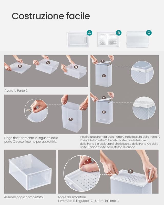 Thumbnail 6 de SONGMICS LSP08SWT Scatole per Scarpe 8 pack