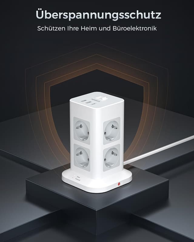 Thumbnail 4 de TESSAN 8-fach Mehrfachsteckdose mit USB C 3600W