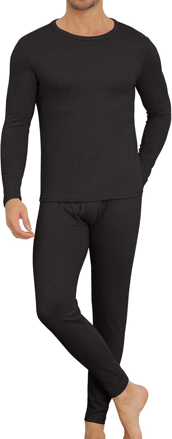 Detalle de Ensemble de sous-vêtements thermiques homme KUYIGO (haut manches longues + caleçon long) en mélange laine, soie et polyester