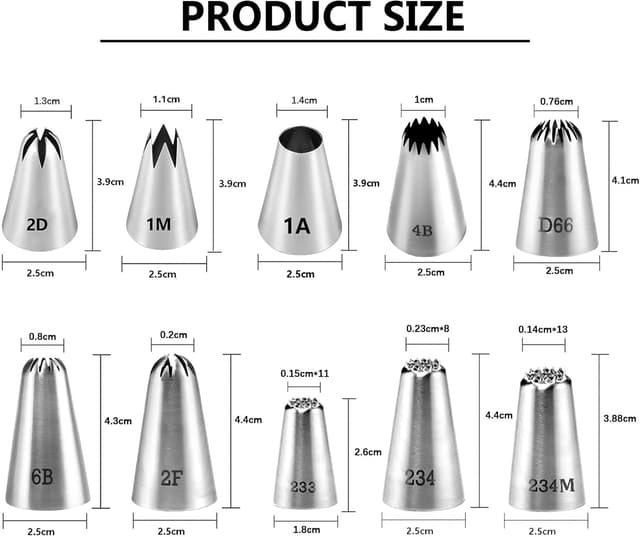 Thumbnail 1 de Xanewza Spritztüllen Set 3 Stück 5–8 mm 🎂