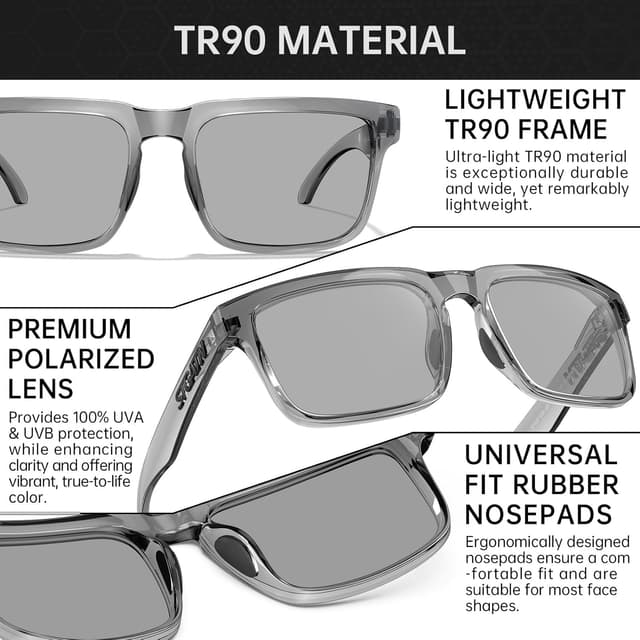 Detalle de STGATN Big Heads XL Polarised Sunglasses (Category 3) – TR90 oversized UV protection for large faces