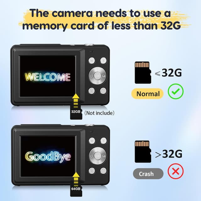 Detalle de CAMKORY Digital Camera 1080P 44MP Compact with 16X Digital Zoom (Anti-shake) – Black