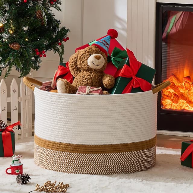 Thumbnail 1 de KAKAMAY Large Blanket Basket 20x13"