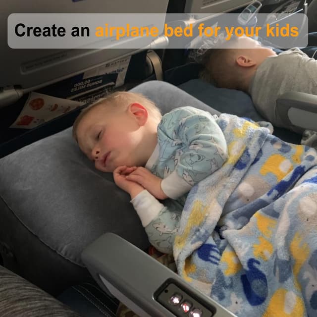 Detalle de Maliton Airplane Footrest Inflatable Foot Rest for Kids (Dark Grey, Adjustable Height)