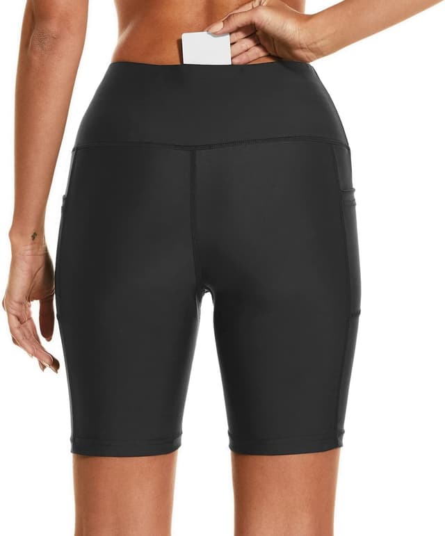 Detalle 2 de HODOSPORTS Women’s High-Waisted Swim Board Shorts with UPF 50+ and Pockets (3"/5"/7"/9"/12")