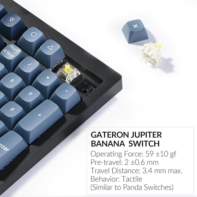 Detalle 2 de Keychron V6 Max Full-Size Wireless Mechanical Keyboard (UK Layout) with QMK and Hot-Swap Gateron Banana Tactile