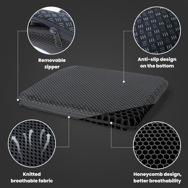 Thumbnail 2 de HSSGGV Cojín de gel 43x39x4 cm para silla