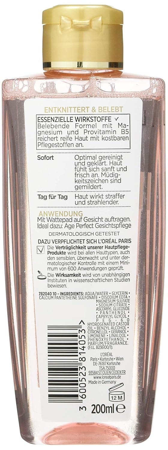 Detalle de L’Oréal Paris Age Perfect Erfrischendes Gesichtswasser (200 ml) für reife Haut ab 50, Packung mit 2
