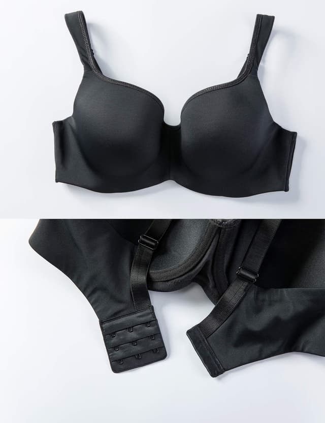 Detalle de DELIMIRA Damen T-Shirt-BH mit Bügel – nahtlos, gepolstert in großen Größen