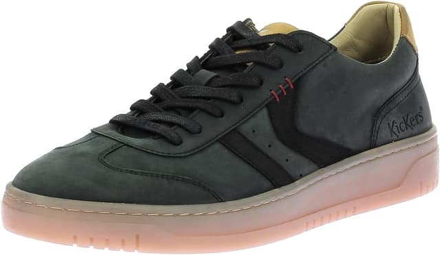 Detalle de Kickers Bamba Basket pour homme : baskets cuir à lacets, confort textile