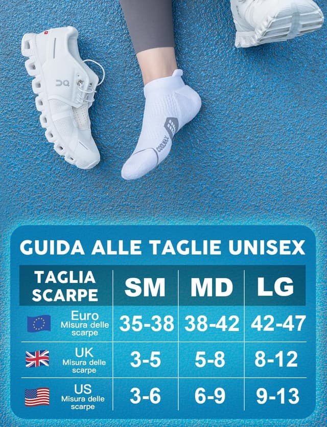 Detalle 2 de Juclise Calzini da corsa invisibili con compressione 15-20 mmHg Coolmax Bamboo da donna