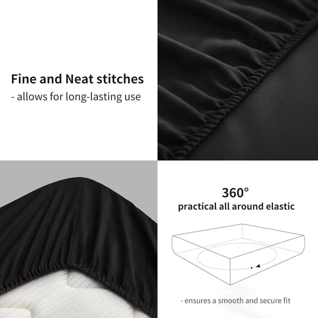 Thumbnail 6 de RUIKASI Drap Housse 140x190 Noir