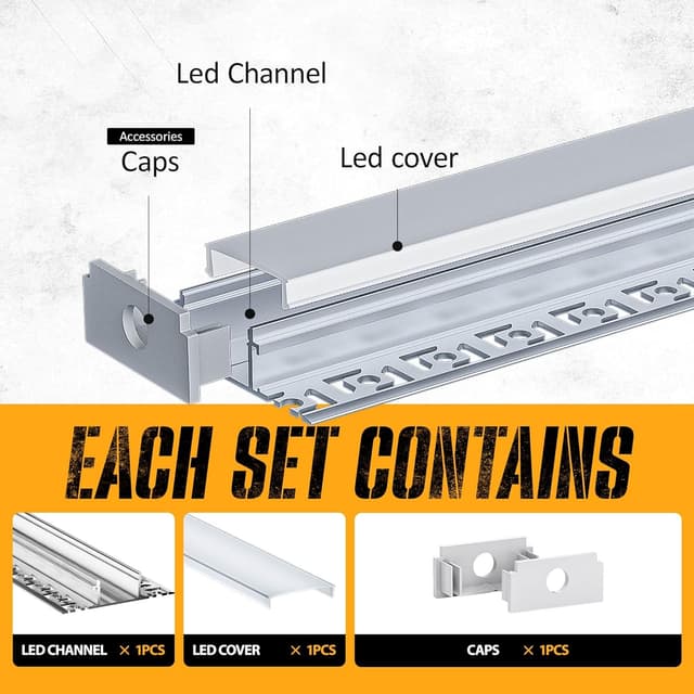 Thumbnail 6 de Perfil de Aluminio para Tiras LED Sa02, 25 Piezas 📏