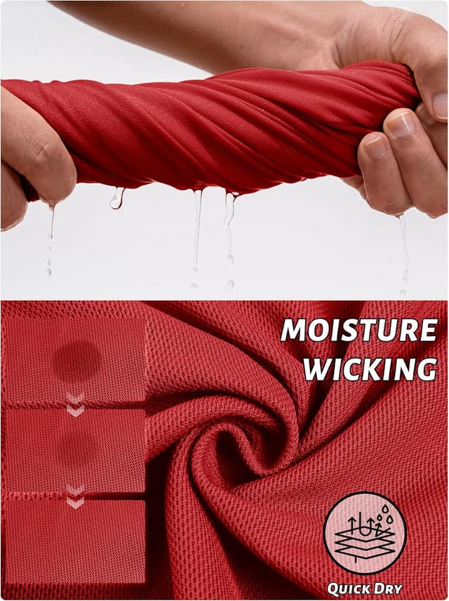 Detalle 2 de TACVASEN Men’s Performance Polo Shirts (Short Sleeve, Quick-Dry Pique Jersey)