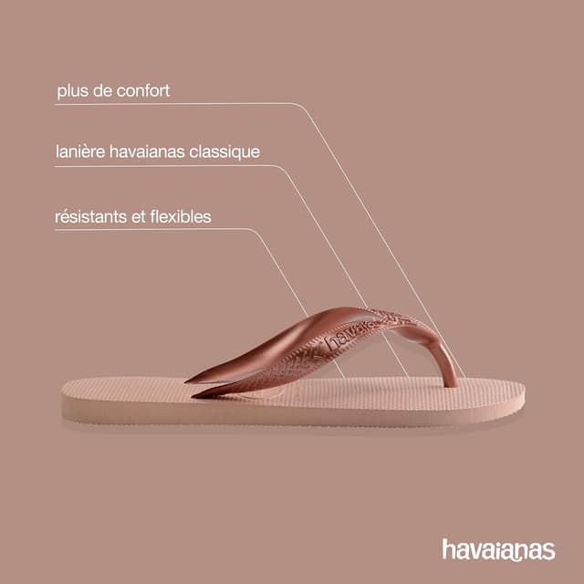 Detalle 2 de Havaianas Top Tiras – tongs femme confortables, légères et antidérapantes