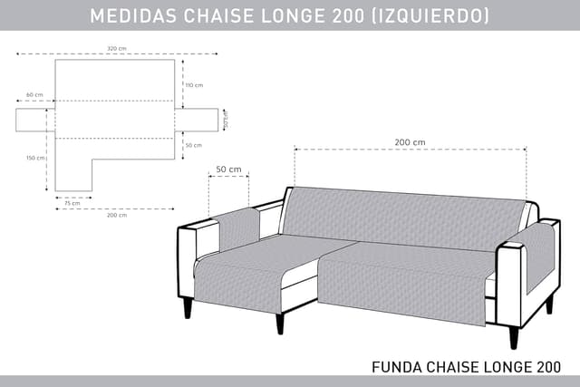 Detalle de Textilhome Copridivano 3 Posti 200 cm Beige