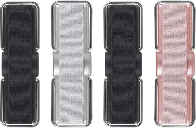 Detalle de CISID Phone Strap (4-Pack) Elastic Phone Finger Holder With Grip Stand for Most Smartphones (Black/Black, Silver, Rose Gold)