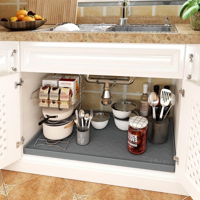 Detalle de TigeJoy 34" x 22" Under Sink Mat Waterproof Protector