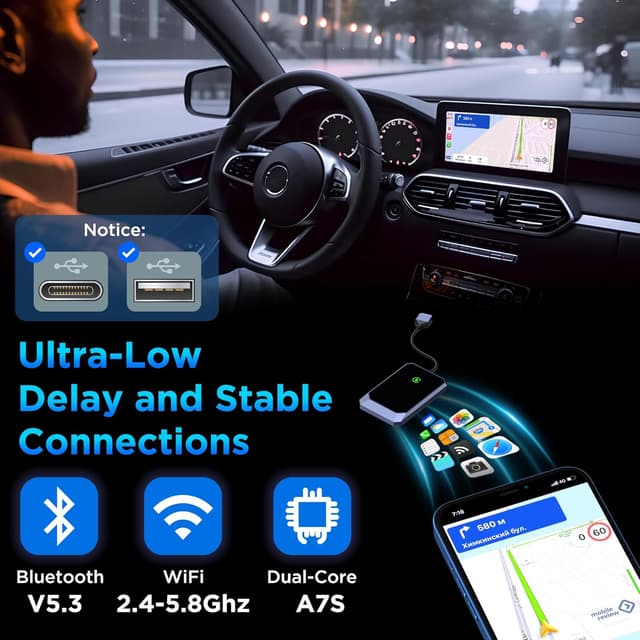 Thumbnail 4 de TERUNSOUL Wireless CarPlay Adapter for iPhone
