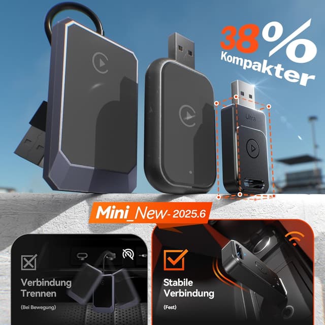 Detalle de Cleviton CarPlay Wireless Adapter 2025