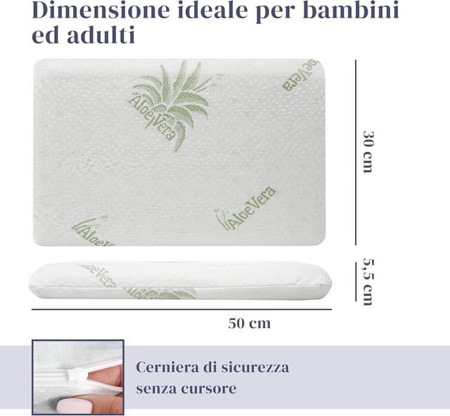 Detalle 2 de Ferò Cuscino Bambini Antisoffoco 30x50x5,5cm 💤