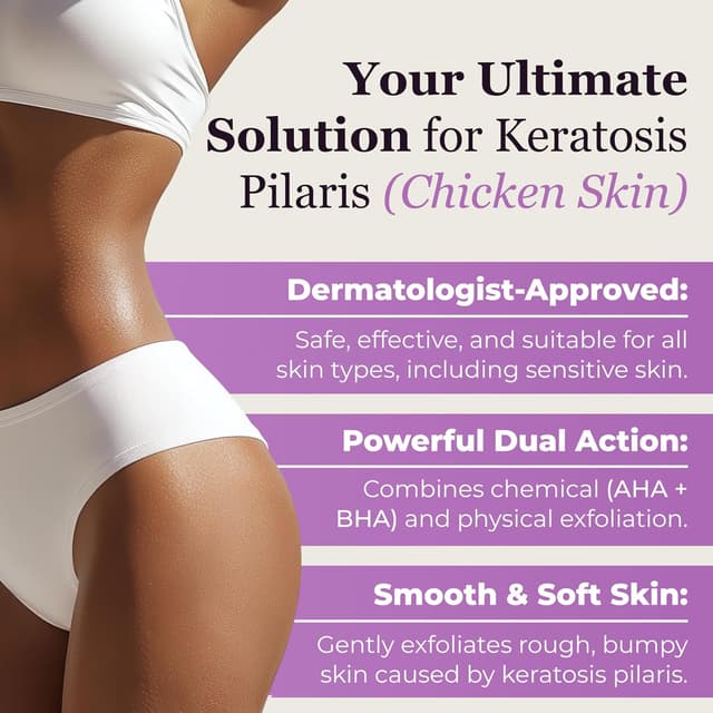 Detalle de DERMAdoctor KP Bump Eraser Body Scrub (10% AHAs + PHAs) for Keratosis Pilaris, Glycolic & Lactic Exfoliation, 8 fl oz