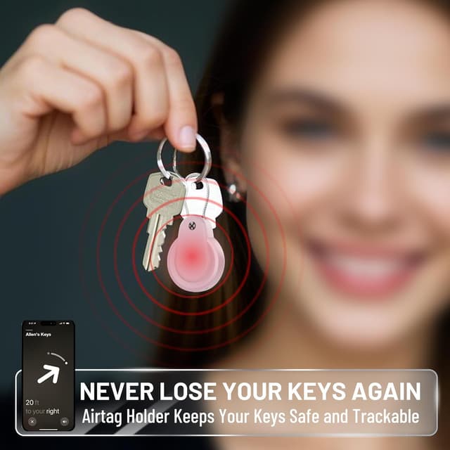 Detalle de Airtag Holder IPX8 Waterproof Keychain (5-Pack) with Braided Steel Cable