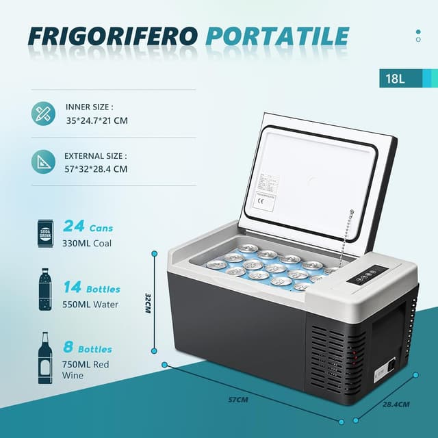 Thumbnail 1 de EUHOMY Frigo per Auto 18L con WiFi