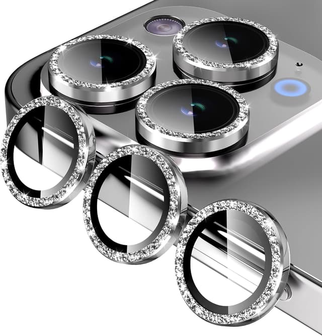 Detalle de Jeluse Camera Lens Protector for iPhone Pro models with 9H tempered glass and alignment kit
