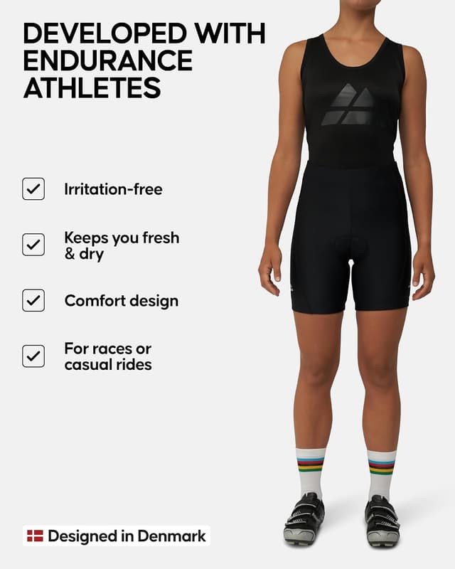 Detalle de Danish Endurance padded cycling shorts (high waisted) for women