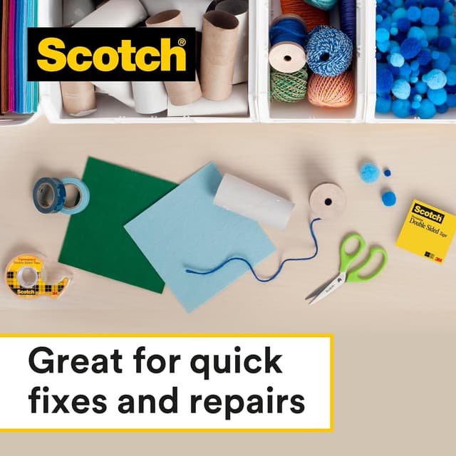 Detalle 2 de Scotch nastro biadesivo trasparente 12 mm x 6,3 m (2 rotoli) per foto, poster e collage
