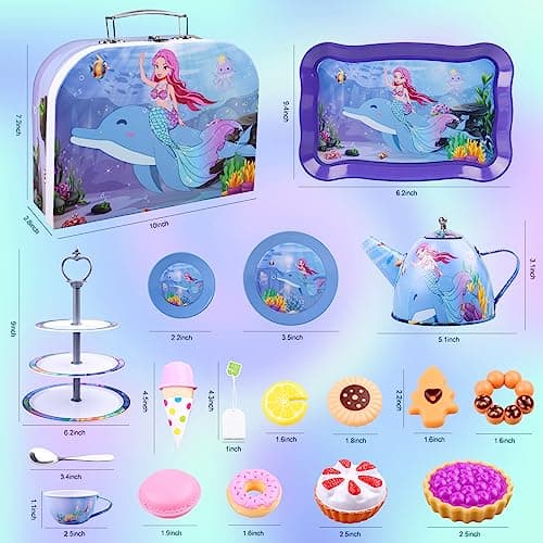 Thumbnail 6 de Auney Juego de Té Infantil con 36 Piezas y Sirenas