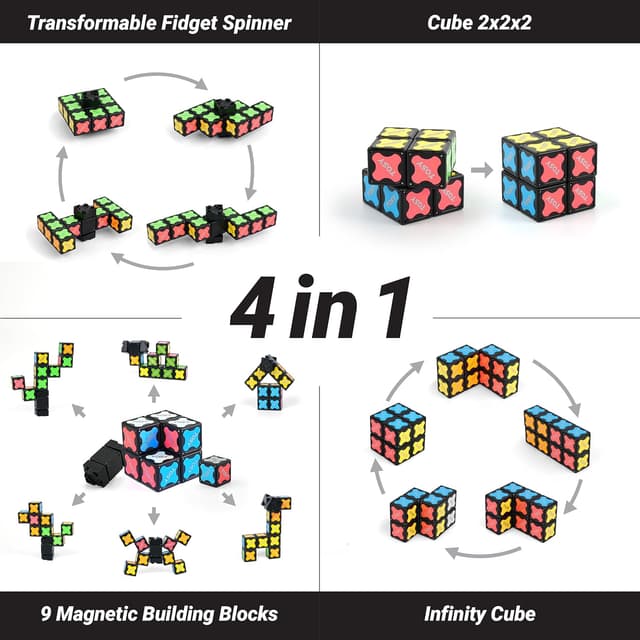 Detalle 2 de TOSY Magnet Fidget Spinner Mini 8-block fidget toy